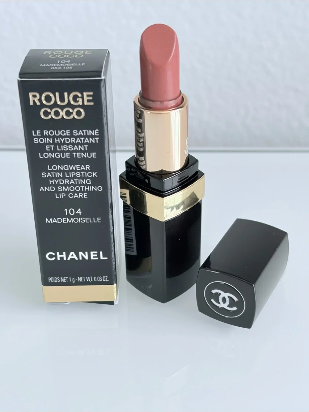 CHANEL Rouge Coco Satin Lipstick 104 Mademoiselle - TRAVEL SIZE NIB